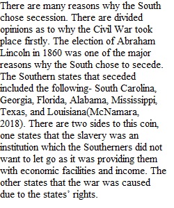 3-1 Discussion Secession and Early Phases of the War